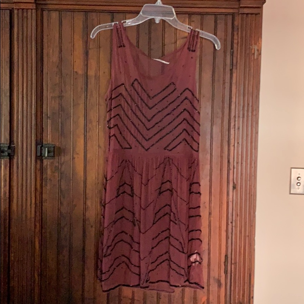 Free people sheer beaded dress